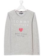 Tommy Hilfiger Junior Teen Long-sleeved Logo T-shirt - Grey