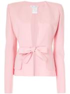 Oscar De La Renta Tie Front Fitted Jacket - Pink