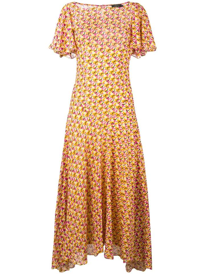 De La Vali Geometric Print Dress - Pink & Purple