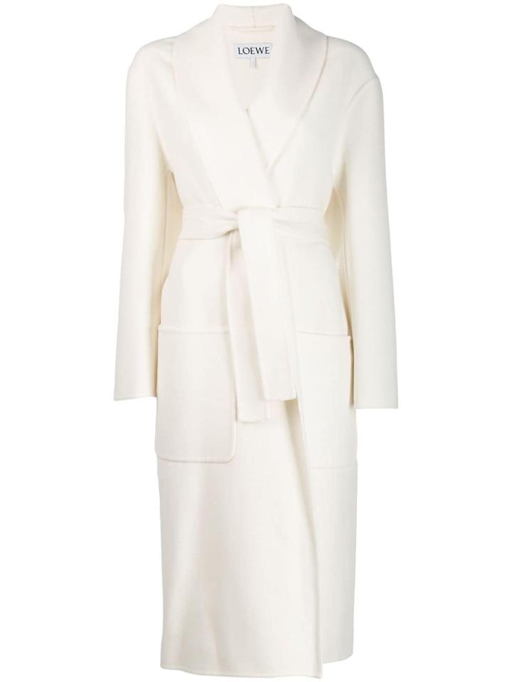 Loewe Belted Oversized Coat - White