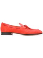 Santoni Lace Through Tassel Loafers - Red