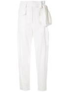 Andrea Bogosian Panelled Straight Trousers - White