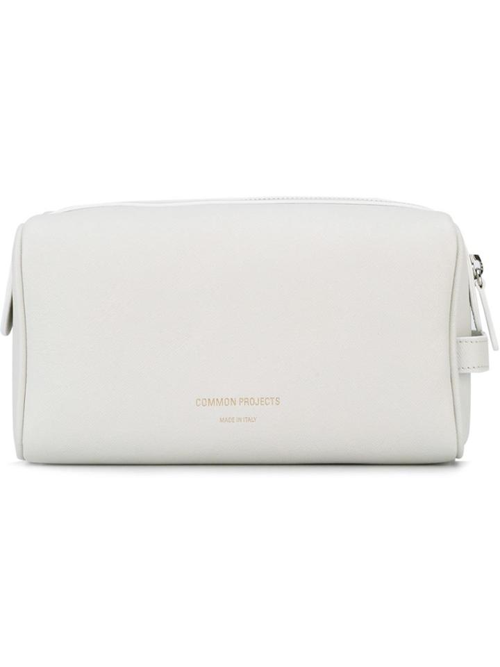 Common Projects Logo Stamp Toiletry Bag - White