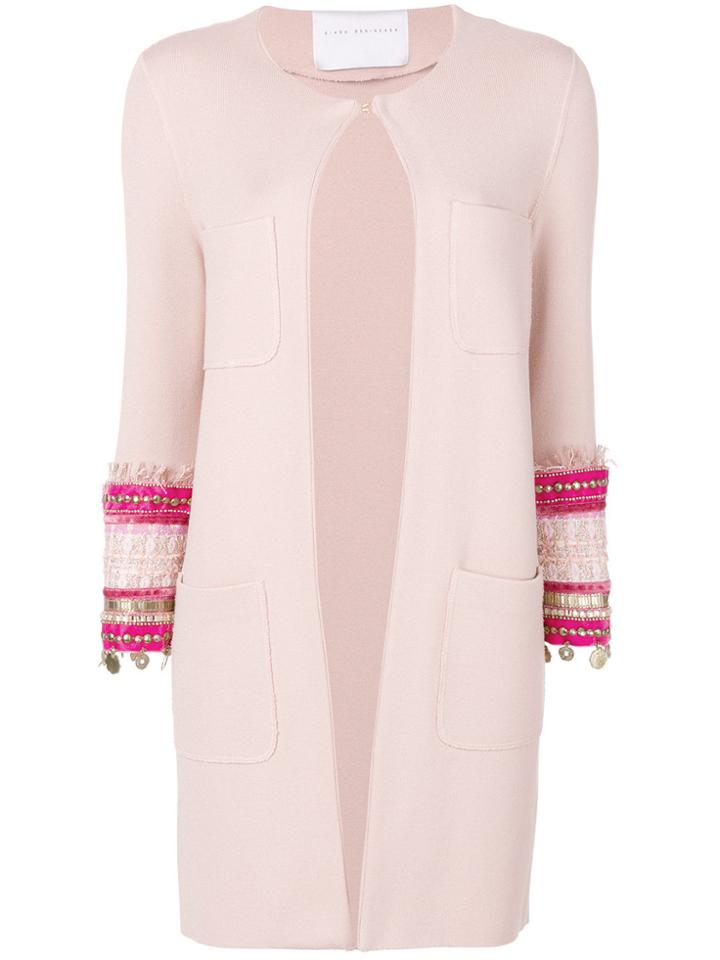 Giada Benincasa Embroidered Sleeve Jacket - Pink & Purple