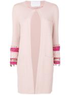 Giada Benincasa Embroidered Sleeve Jacket - Pink & Purple
