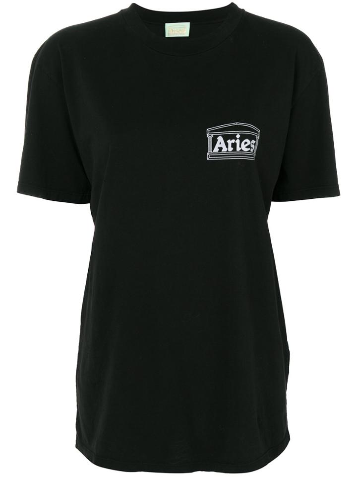 Aries Logo Printed T-shirt - Black