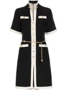 Gucci Button Down Chain Detail Wool Dress - Black