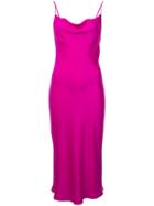 Fleur Du Mal Cowl-neck Midi Dress - Pink & Purple