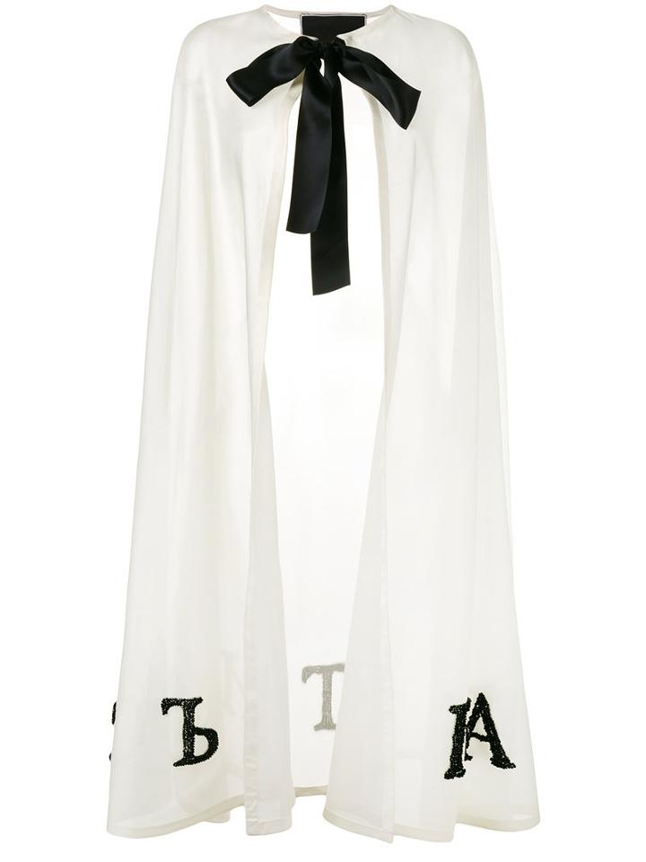 Djaba Diassamidze - Crystal Embellished Cape - Women - Viscose/glass - 40, Nude/neutrals, Viscose/glass