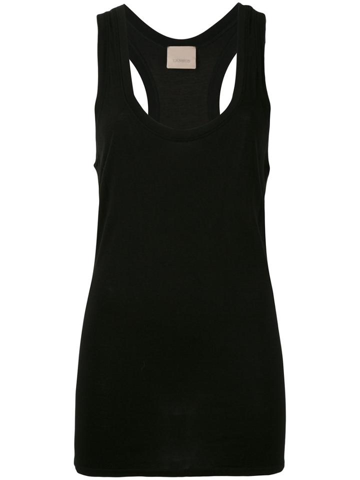 Laneus - Long Sleeveless Tank Top - Women - Polyamide/viscose - M, Women's, Black, Polyamide/viscose