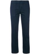 Dondup Cropped Straight Leg Trousers - Blue