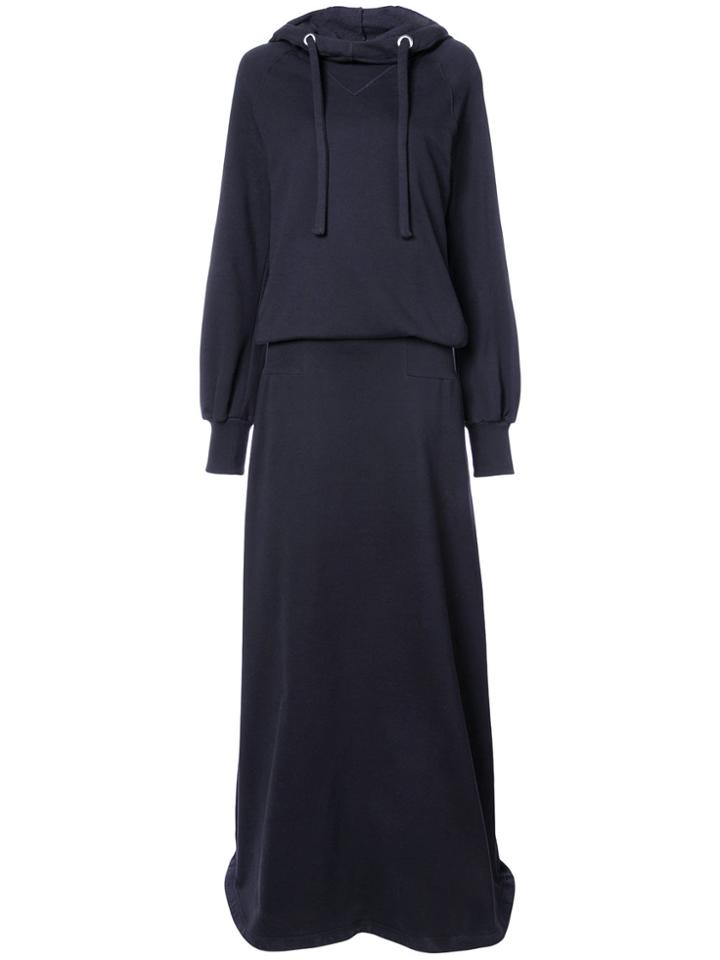 Maison Margiela Hooded Sweatshirt Dress - Blue
