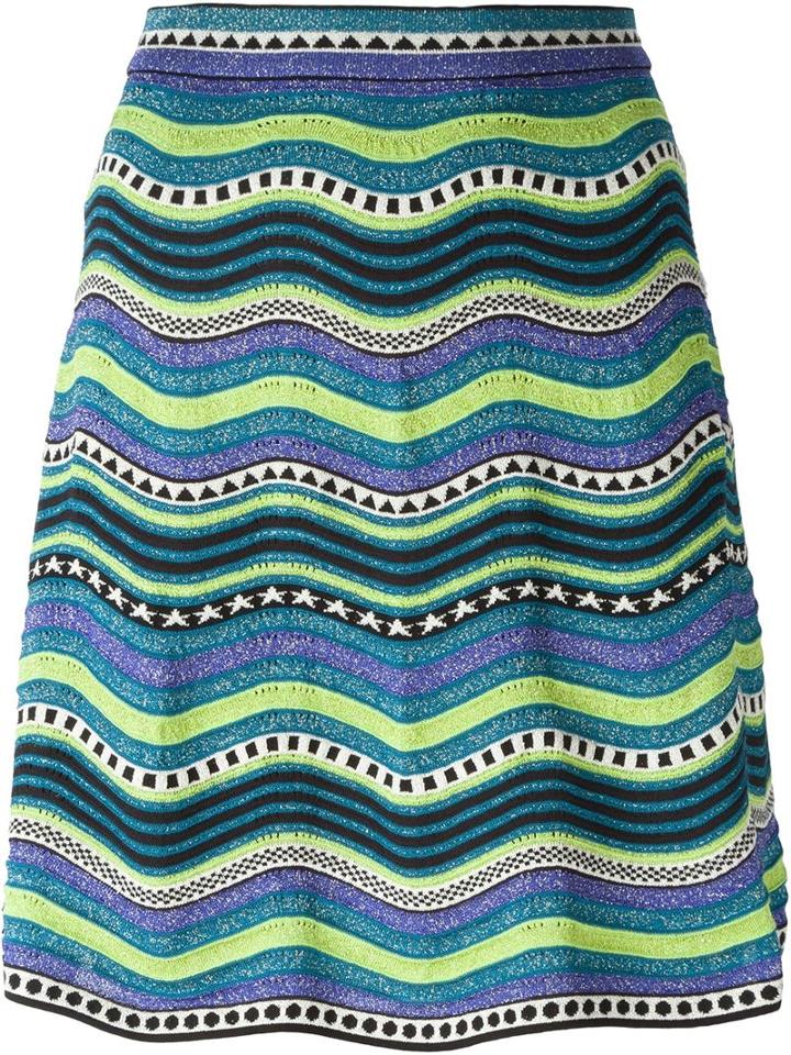 M Missoni Wave Stripe Knit Skirt