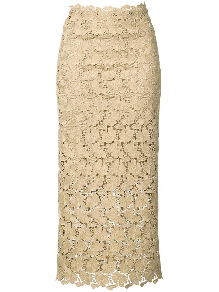 Robert Rodriguez Mid-length Lace Skirt - Nude & Neutrals