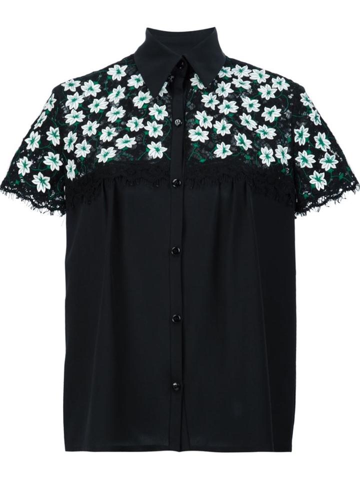 Carolina Herrera Floral Lace Panel Shirt