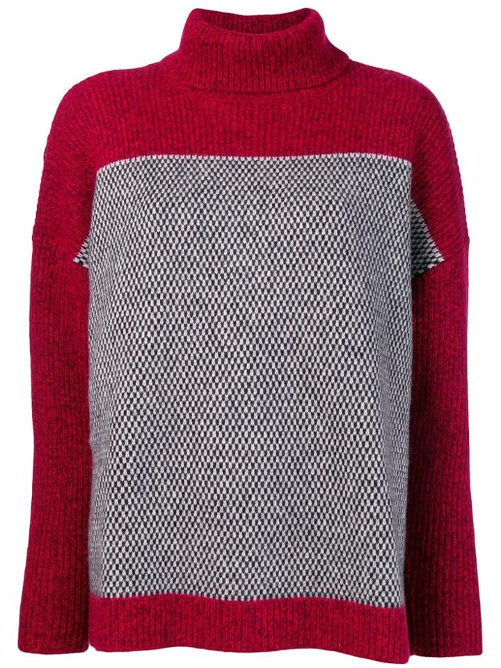 Le Mont St Michel Bicolour Jumper - Red