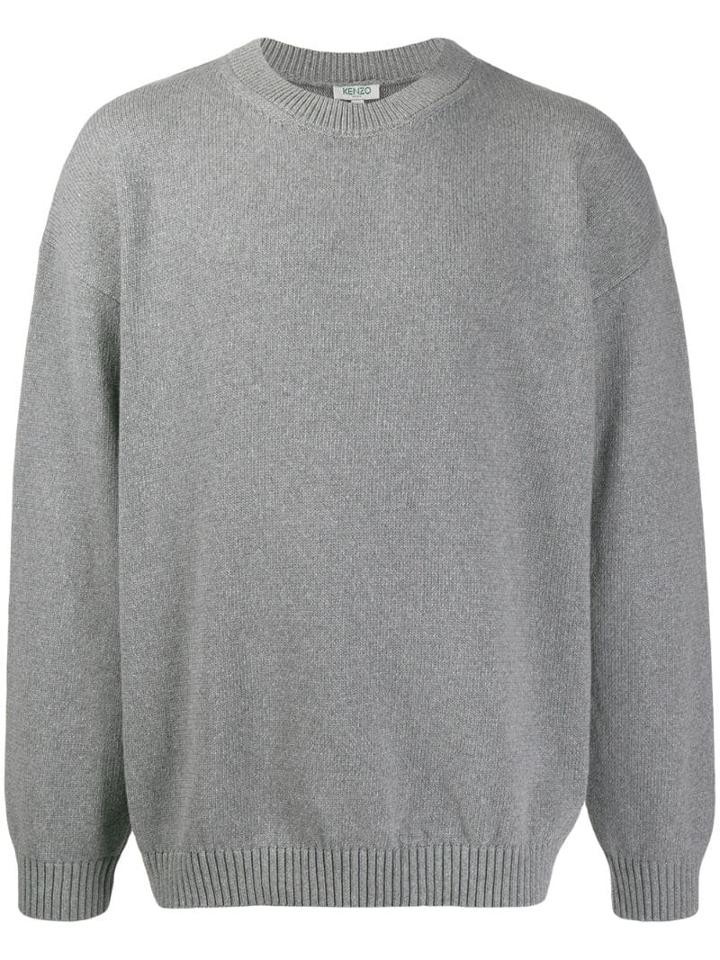 Kenzo Intarsia Knit Logo Jumper - Grey