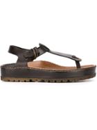 Silvano Sassetti T-bar Sandals, Women's, Size: 41, Brown, Calf Leather/leather/rubber