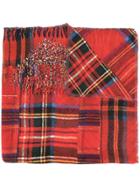 Pierre-louis Mascia Combined Plaid-patterned Silk Scarf - Red