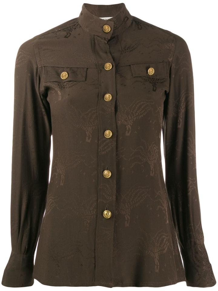 Valentino Pre-owned Printed Button-down Shirt - Brown