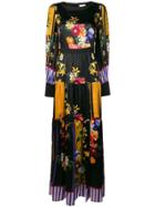 Black Coral Floral Print Tent Dress
