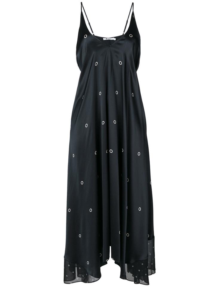 T By Alexander Wang Bone Print Trapeze Dress - Blue