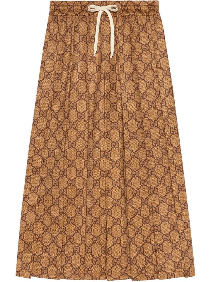 Gucci Gg Technical Jersey Skirt - Brown