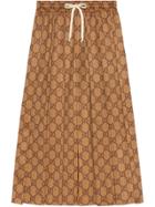 Gucci Gg Technical Jersey Skirt - Brown