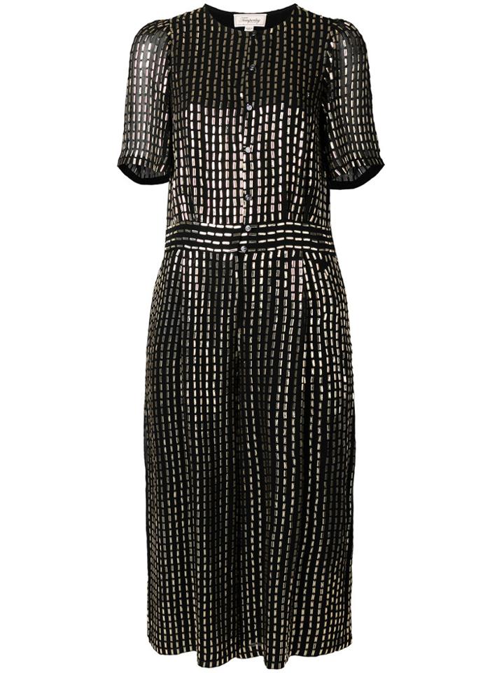 Temperley London Silver Beaded Short Sleeve Dress - Black