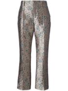 Lanvin Jacquard Brocade Trousers, Women's, Size: 36, Grey, Acetate/acrylic/polyester/wool