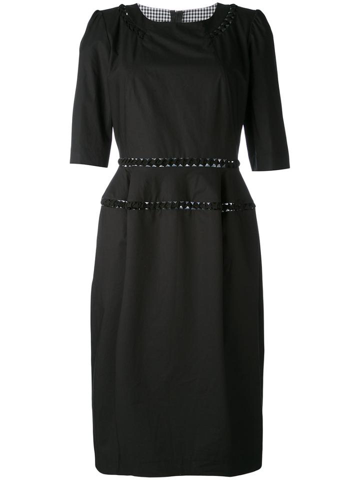 Wunderkind - Half Sleeve Shift Dress - Women - Silk/cotton - 36, Black, Silk/cotton