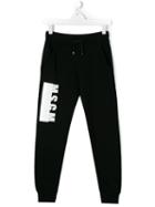Msgm Kids - Teen Logo Print Track Pants - Kids - Cotton - 14 Yrs, Black