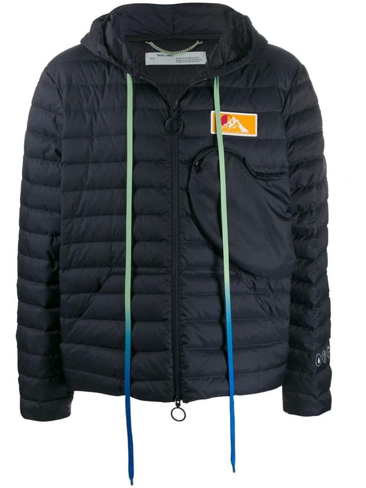 Off-white Zip-up Hooded Jacket - Blue