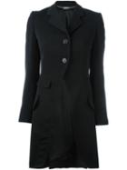 Alexander Mcqueen Single Breasted Coat, Women's, Size: 38, Black, Silk/cupro/virgin Wool