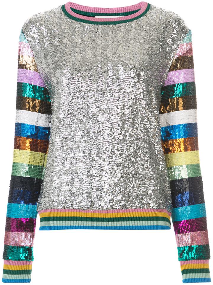 Mary Katrantzou Sequin Striped Sweatshirt - Multicolour