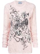 Prada Crewneck Printed Sweater - Pink & Purple