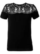 Philipp Plein Lace Panel Knit Top, Women's, Size: Medium, Black, Polyamide/viscose/cashmere/merino