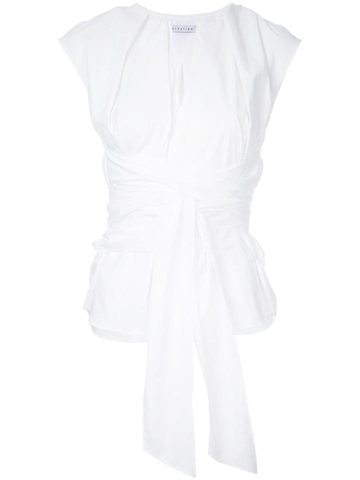Estnation - Gathered Top - Women - Cotton - 36, White, Cotton