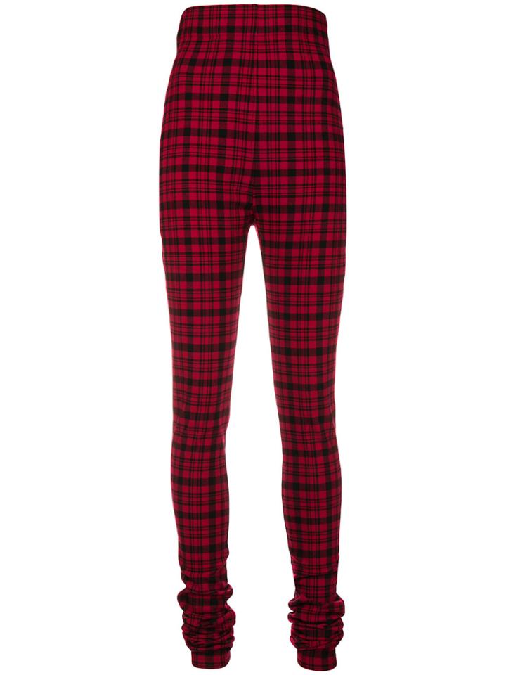 Philosophy Di Lorenzo Serafini Checked High-waist Trousers - Red