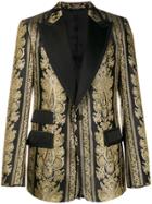 Dolce & Gabbana Jacquard Casino Tuxedo Jacket - Black