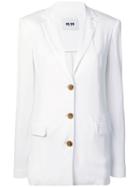 Msgm Buttoned Blazer Jacket - White