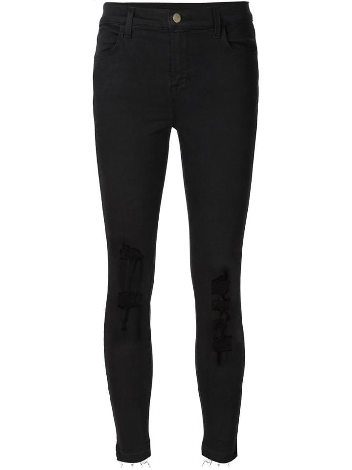 J Brand Distressed Skinny Jeans - Black