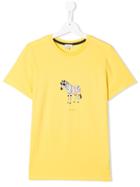 Paul Smith Junior Teen 'cool Zebra' Print T-shirt - Yellow