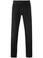 Dolce & Gabbana Straight Leg Jeans, Men's, Size: 44, Black, Cotton/zamac/calf Leather