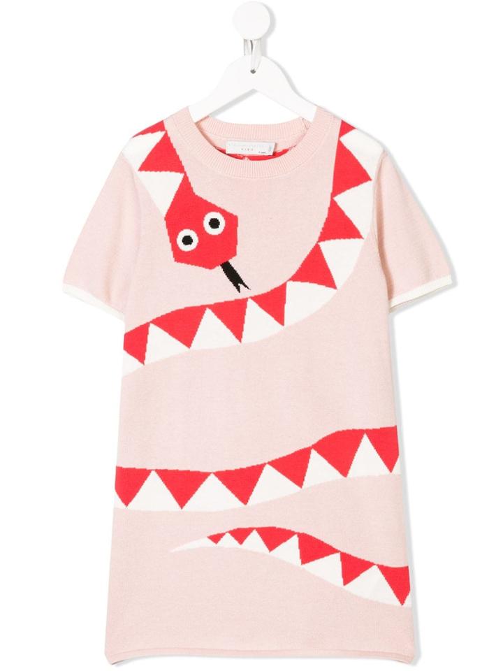 Stella Mccartney Kids Snake Knitted Dress - Pink