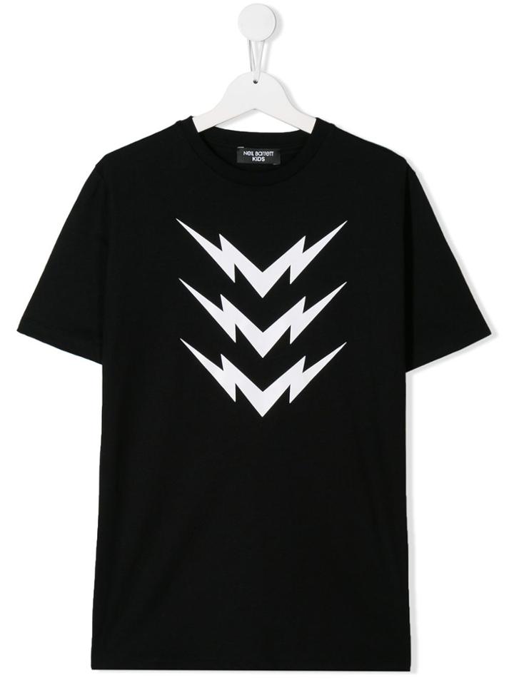 Neil Barrett Kids Teen Thunder Bolt T-shirt - Black