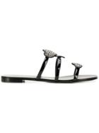 Giuseppe Zanotti Design Heart Strap Slides - Black