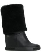 Casadei Shearling Chaucer Boots - Black