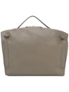 Jil Sander Square Single Handle Tote, Women's, Nude/neutrals, Cotton/leather