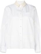 Sacai Velvet Collar Poplin Shirt, Women's, Size: Iii, White, Cotton/polyester